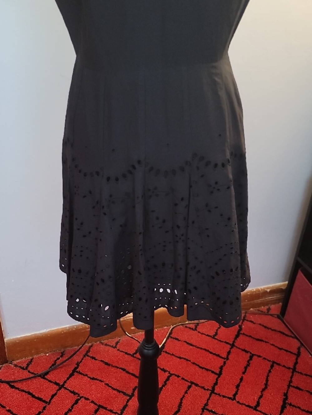 Zara Black Eyelet-Hem Mini Shirt Dress size small - Picture 13 of 13